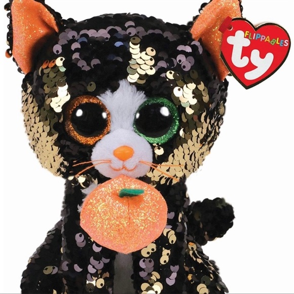 TY beanie Halloween cat glitter - Picture 1 of 3